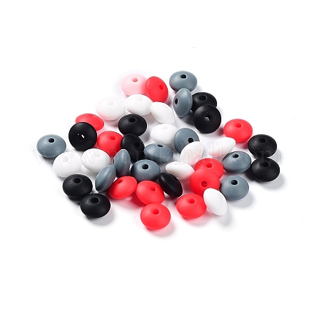 Rondelle Food Grade Eco-Friendly Silicone Focal Beads SIL-F003-07F-1