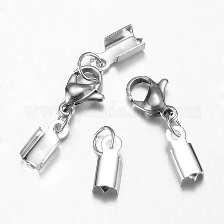 304 Stainless Steel Lobster Claw Clasps X-STAS-G075-02B-1
