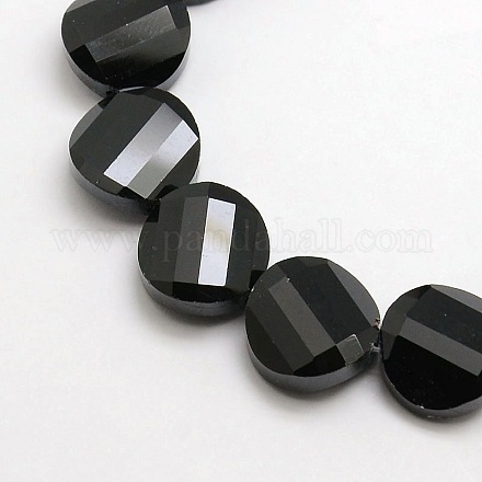 Verre de cristal perles rondes plat brins EGLA-F062-02-1