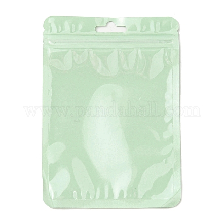 プラスチック包装yinyangジップロックバッグ  トップセルフシールパウチ  長方形  薄緑  14.8x10.5x0.24cm OPP-F001-04F-1