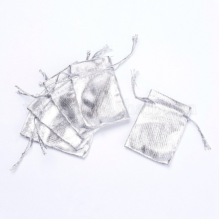 Colore argento rettangolo di organza borser X-OP012-1