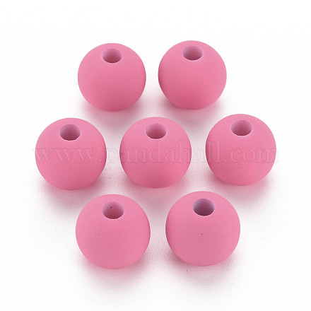 Rubberized Style Acrylic Beads MACR-T042-04A-01G-1