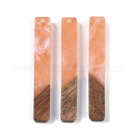 Большие подвески из смолы и дерева WOOD-F015-02C-1