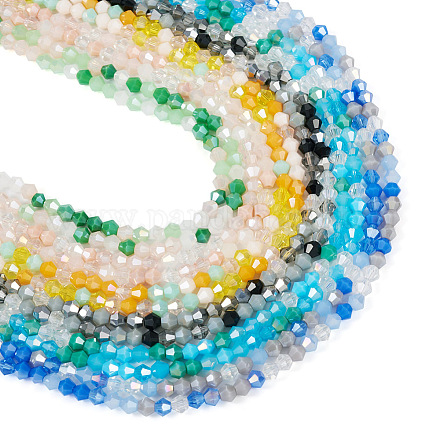 Pandahall 12 brins 6 couleurs galvanoplastie brins de perles de verre EGLA-TA0001-31-1