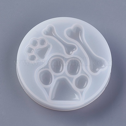 シリコンモールド  樹脂の鋳造型  ジュエリーは、uv樹脂のdiyツールを作る  エポキシ樹脂ジュエリー作り  フットプリント  骨  ホワイト  75x12mm DIY-F023-19-1