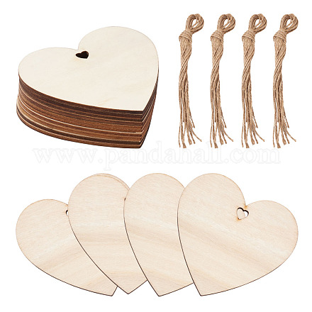 Ornements de découpes en bois inachevés en forme de coeur WOOD-TAC0003-66-1