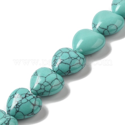 Hilos de perlas sintéticas teñidas de turquesa G-K335-01H-1
