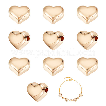 UNICRAFTALE 10pcs Ion Plating(IP) 304 Stainless Steel Beads Golden Spacer Beads Metal Heart Beads Loose Beads Small Hole Heart Beads for Bracelets Necklace Jewelry Making STAS-UN0052-47-1
