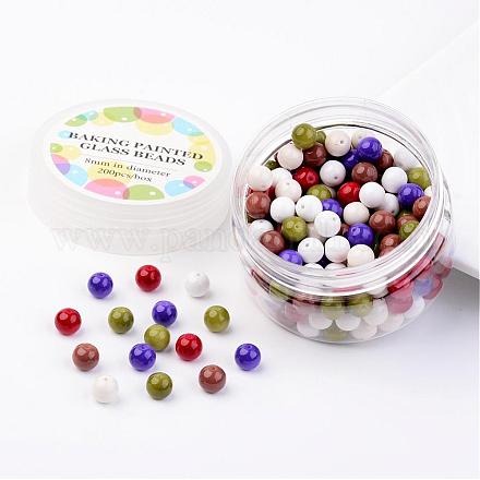 Kits de perles en verre HY-JP0002-8mm-09-1