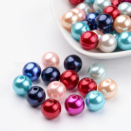 Acryliques perles mélangées rondes de perles pour les bijoux bricolage et bracelets X-PACR-12D-M-1