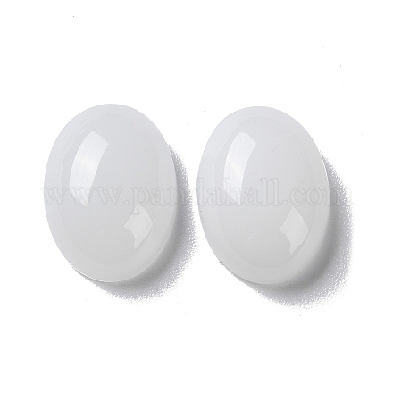 ガラスカボション  ovall  ホワイト  18x13x5mm GLAA-B015-18B-1
