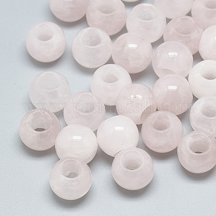 Perlas naturales de cuarzo rosa G-T092-14mm-18-1