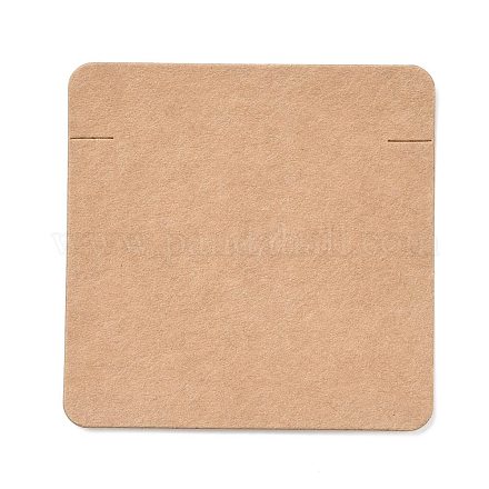 空白のクラフト紙のブレスレットのディスプレイ カード  正方形  バリーウッド  6x6x0.05cm CDIS-G005-03-1