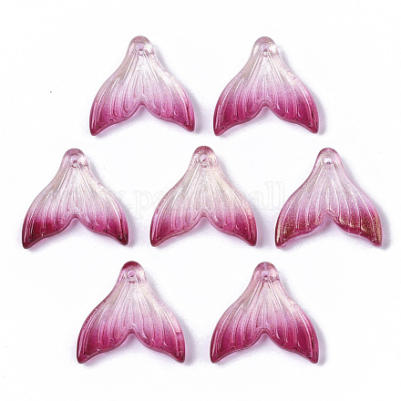 Transparent Spray Painted Glass Pendants X-GLAA-S190-009A-06-1