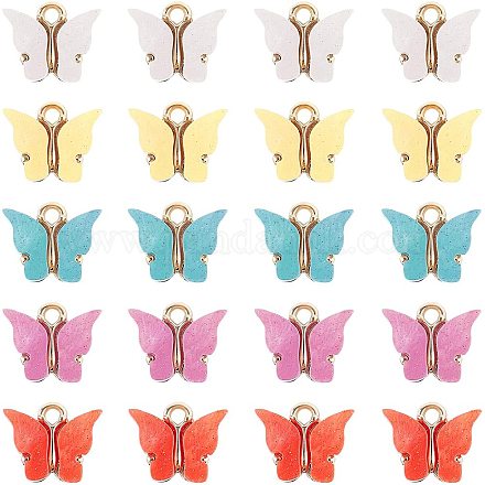 arricraft 30 Pcs Alloy Butterfly Charm Pendants RESI-AR0001-01-1