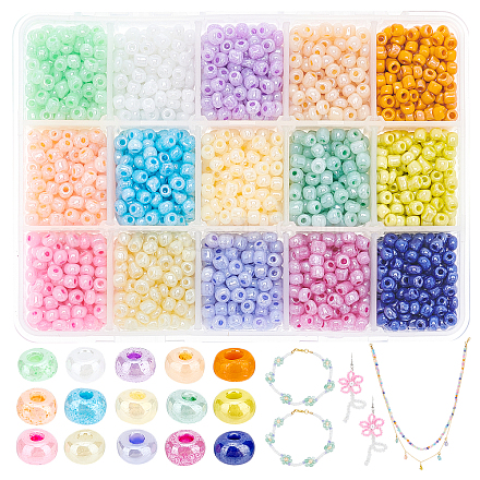 15 couleurs perles de rocaille en verre SEED-PH0012-08-1