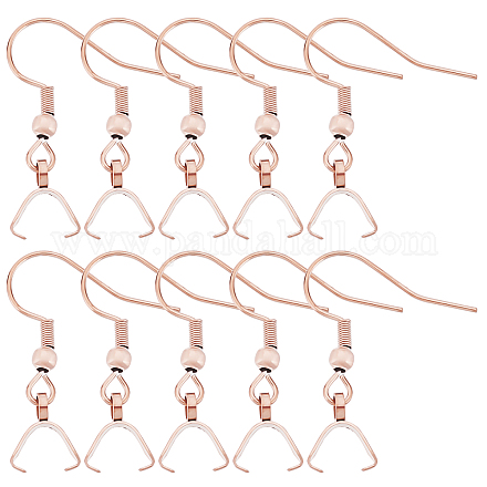 Beebeecraft 1 Box 50Pcs Pendant Clasp Earring Hooks Stainless Steel  Leverback Earring Findings Rose Gold Earring Supplies for Jewelry Making