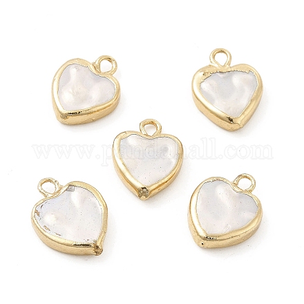 Breloques de coeur de perle de coquille PEAR-P004-65KCG-1
