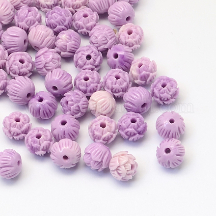 Dyed Synthetic Coral Flower Beads GSHE-Q003-03B-1