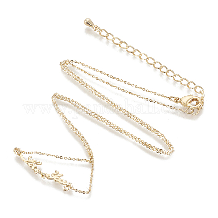 Brass Pendant Necklaces NJEW-S383-100G-1