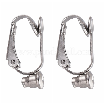 304 accessoires de convertisseurs de boucles d'oreilles à clips en acier inoxydable STAS-O110-20P-1