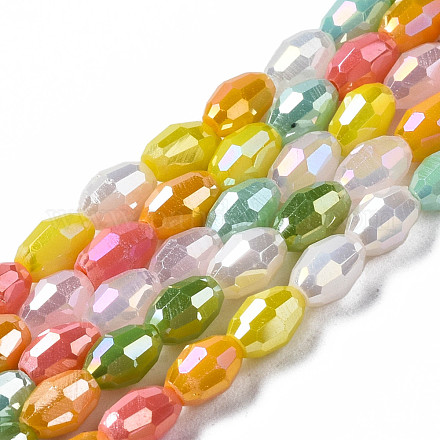 Electroplate Glass Beads Strands EGLA-N002-09D-1
