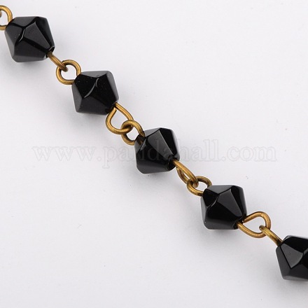 Chaînes de perles de verre bicone manuelles pour fabrication de bracelets et colliers AJEW-JB00041-05-1