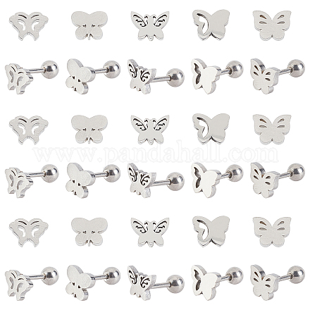 Unicraftale 20 Pairs 5 Styles 304 Stainless Steel Barbell Cartilage Earrings EJEW-UN0001-58-1