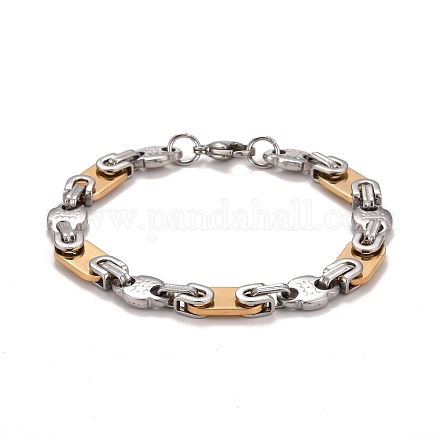Vacuum Plating 304 Stainless Steel Oval Link Chains Bracelet STAS-E160-07GP-1