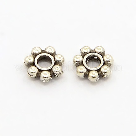 Tibetan Style Alloy Daisy Spacer Beads TIBEB-S039-013AS-RS-1