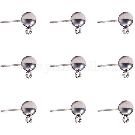 PH PandaHall 304 Stainless Steel DIY Craft Earrings Pin Stud Back Post 17x9x6mm Tiny Head Studs Findings 10pairs/Bag STAS-PH0002A-15P-1