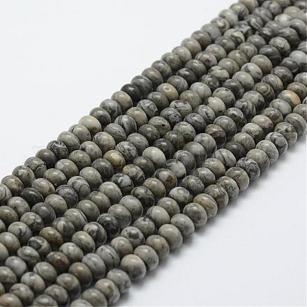 Fili di pietra naturale mappa / picasso pietra / picasso di perline jasper G-G665-09-6x4mm-1