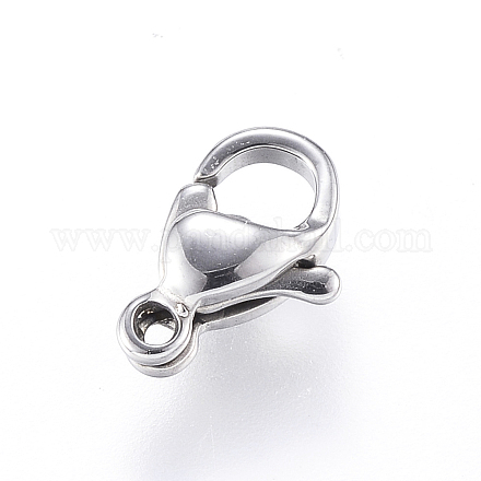 304 Stainless Steel Lobster Claw Clasps STAS-J020-02-1
