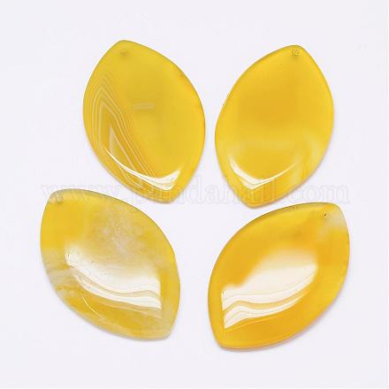 Natural Yellow Agate Big Pendants G-K178-10-1