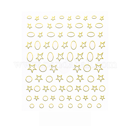 Calcomanías de uñas con lazo de caballo de mar de estrella metálica 3d pegatinas MRMJ-R090-58-DP3208-1