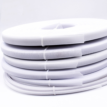 ポリエステル＆プラスチックボーンソーイングウェディングドレス生地  DIY縫製用品アクセサリー  ホワイト  8mm  約50ヤード/ロール（45.72メートル/ロール） OCOR-WH0052-26B-1