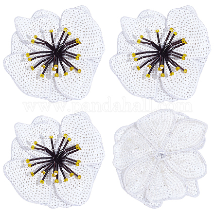 3D Flower Sequin Patches PATC-WH0012-01D-1