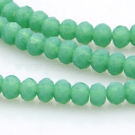Imitation Jade Glass Faceted Rondelle Beads Strands GLAA-A024A-08-1