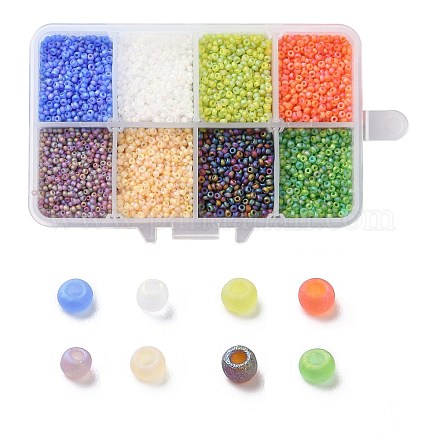 200g 8 colores 12/0 grado a cuentas de semillas de vidrio redondas SEED-JP0010-04-2mm-1