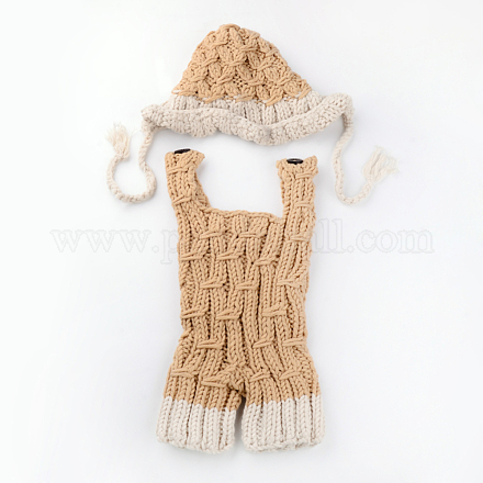 Costume de bonnet de bébé en crochet AJEW-R030-51-1