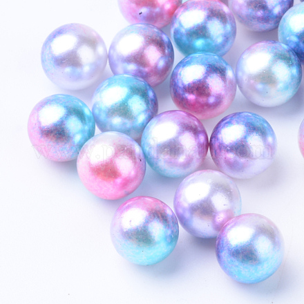 Cuentas de perlas de imitación acrílica arcoiris OACR-R065-12mm-A02-1