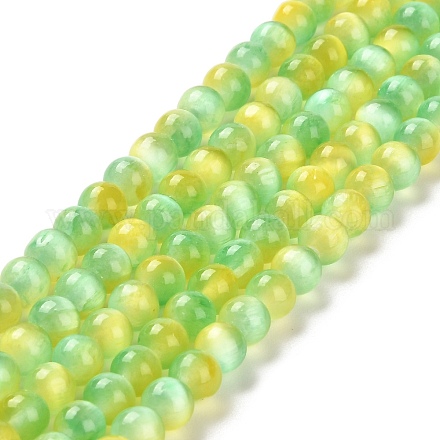 Natürliche selenitgefärbte Perlenstränge G-P493-02K-1