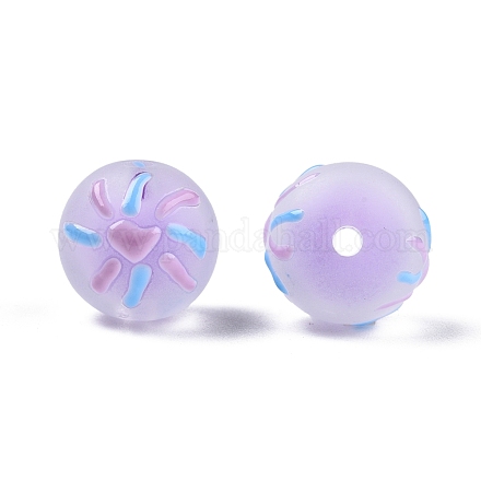 Frosted Acrylic Enamel Beads FACR-G005-02A-1
