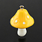 Resin Pendants, Mushroom, Gold, 34~36x22~26x22~26mm, Hole: 2mm