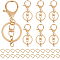 SUNNYCLUE 1 Box 10Pcs Lobster Claw Clasps Iron Keychain Clasp Bulk Golden Polishing Keychains Open Closed Jump Rings Set Closures Extender Key Clasps for Jewelry Making Necklace Bracelet DIY Finding