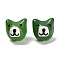 Handmade Lampwork Beads, with Enamel, Dog, Dark Green, 14~14.5x14.5x14~14.5mm, Hole: 1.4mm