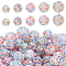 80pcs 4 size Resin Rhinestone Beads, with Acrylic Round Beads Inside, AB Color, for Bubblegum Jewelry, Colorful, 10~22x8~20mm, Hole: 2~2.5mm