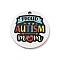 Non-Tarnish Autism Awareness Theme 201 Stainless Steel Pendants, Flat Round, Stainless Steel Color, Word, 25x1mm, Hole: 1.8mm