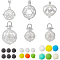 Filigree Round Brass Cage Pendants, For Chime Ball Pendant Necklaces Making, Mixed Color, 21~37x22~28.5x17~25mm, Hole: 2~6x5~7mm, inner: 15~22mm