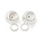 Brass Tube Bails, with Rubber Plug, Round, Rack Plating, Nickel Free, 925 Sterling Silver Plated, 7.5x5x4mm, Hole: 1.8mm